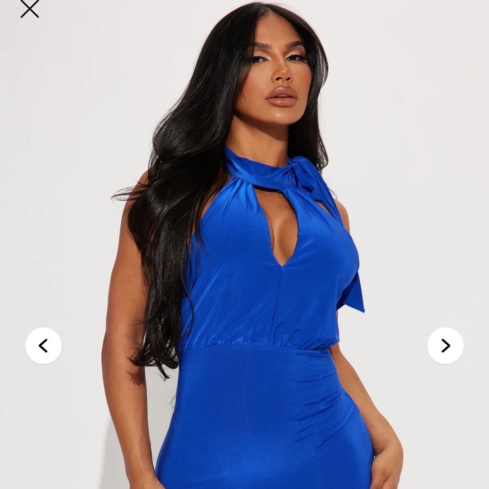 Sophisticated Nixie Midi Dress - Royal Blue